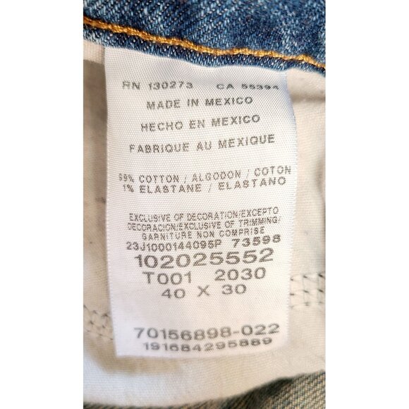 Lee Jeans Mens Distressed Denim Jeans size 40x30 Big Medium Wash - Picture 10 of 13